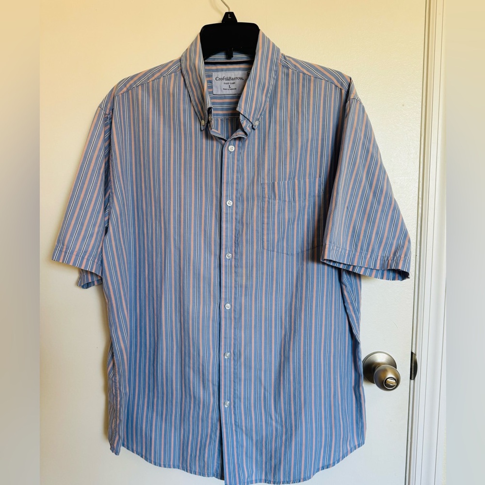 Croft & Barrow Multicolor Striped Button Down Shirt, L 🦋
